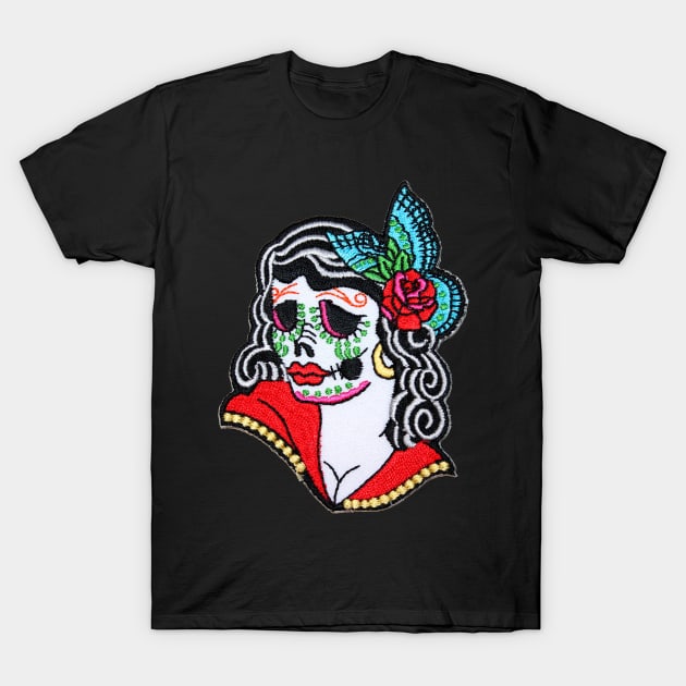 Day of the Dead Beauty T-Shirt by MotoGirl